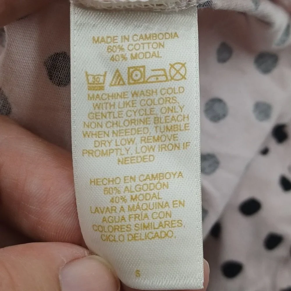 KATE SPADE Sz S Dream A Little Dream Polka Dot Pink Night T Pocket Casual Lounge - Picture 12 of 13